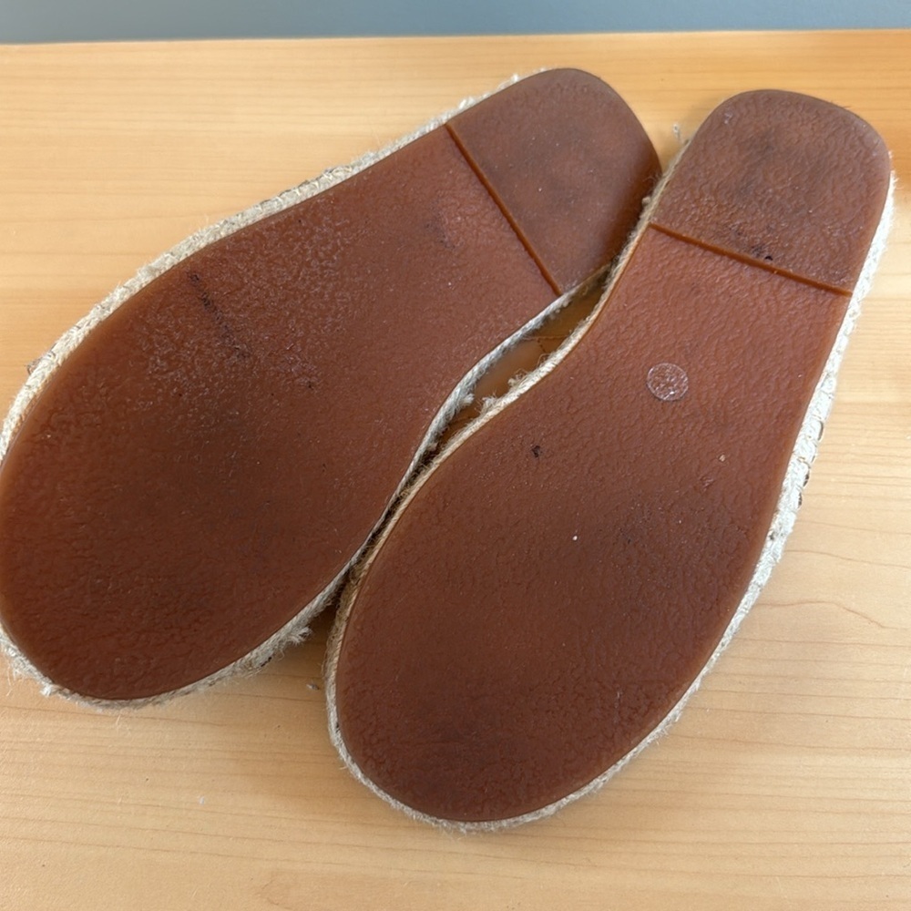 Oasis Society Sona Beige/Cream Quilted Slide Espadrille Jute Sandals Size 10 - Picture 7 of 7